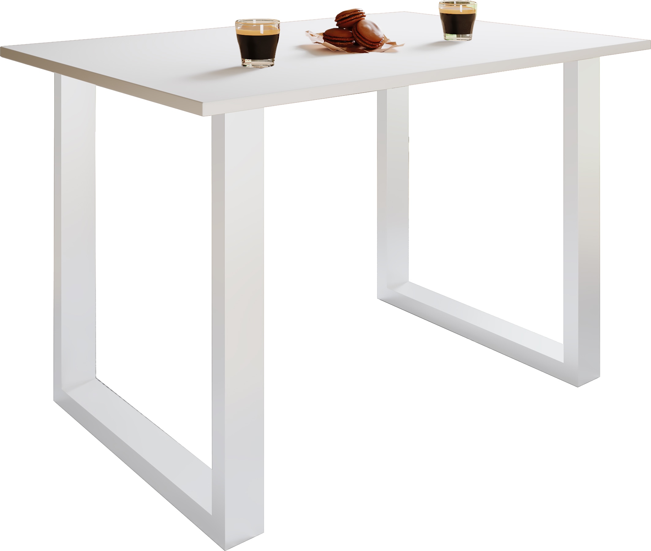 VCM Holz Schreibtisch | H. 76 x B. 110 x T. 80 cm | Computertisch schlicht | F&uuml;&szlig;e aus hochwertigem Metall | Arbeitstisch | B&uuml;rom&ouml;bel - Lona U 