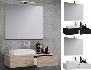 VCM 3-tlg Set | Waschplatz für Gäste WC | Gästebad mit Spiegel | Waschtisch Toilette | Badmöbel Badezimmer Set - Gudas SP 