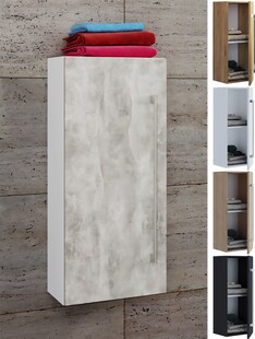 VCM Holz Holz Wandregal | Midischrank | Maße: H. 75 x B. 33 x T. 22 cm |  1 hohe Tür - Badinos D 