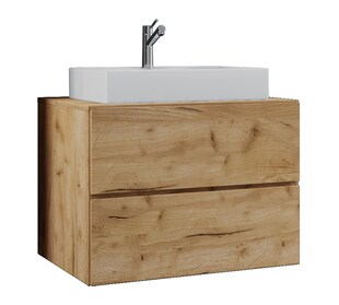 VCM 2-tlg. Waschplatz Waschtisch | Waschbecken Unterschrank Breite 80 cm | Badmöbel Set mit Schubladen | Lendas 