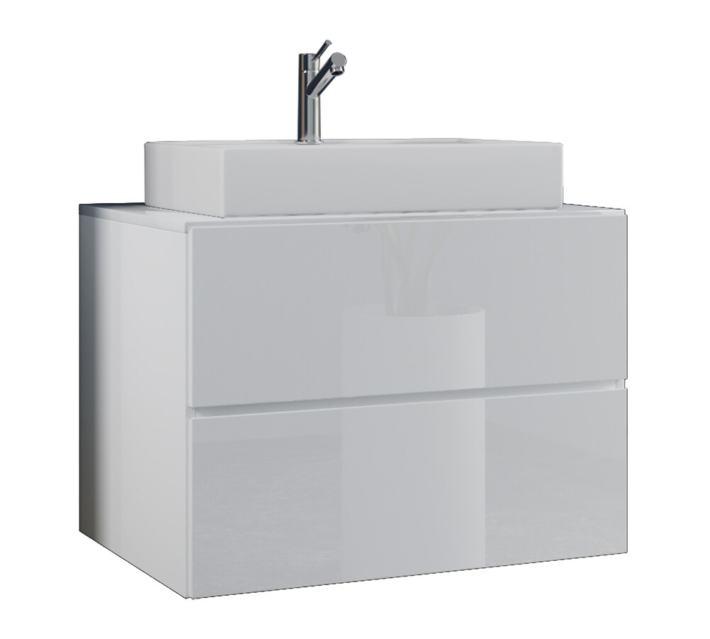 VCM 2-tlg. Waschplatz Waschtisch | Waschbecken Unterschrank Breite 80 cm | Badm&ouml;bel Set mit Schubladen | Lendas 