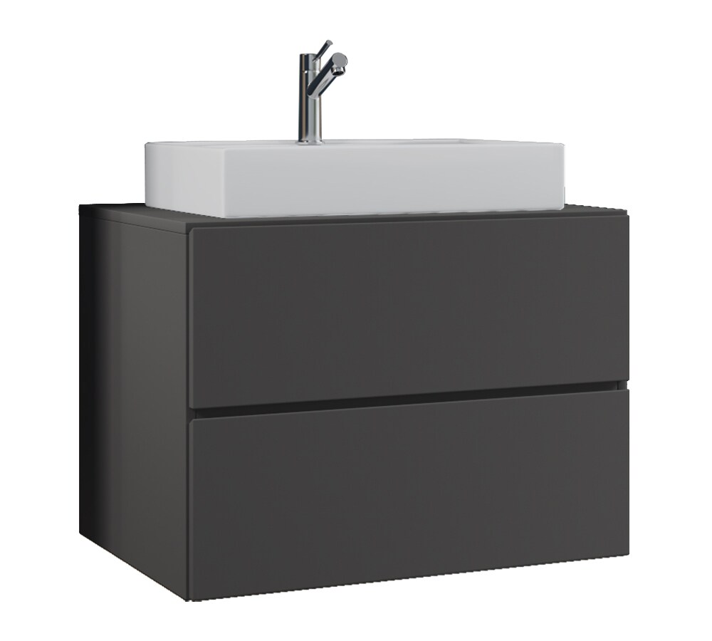 VCM 2-tlg. Waschplatz Waschtisch | Waschbecken Unterschrank Breite 80 cm | Badm&ouml;bel Set mit Schubladen | Lendas 