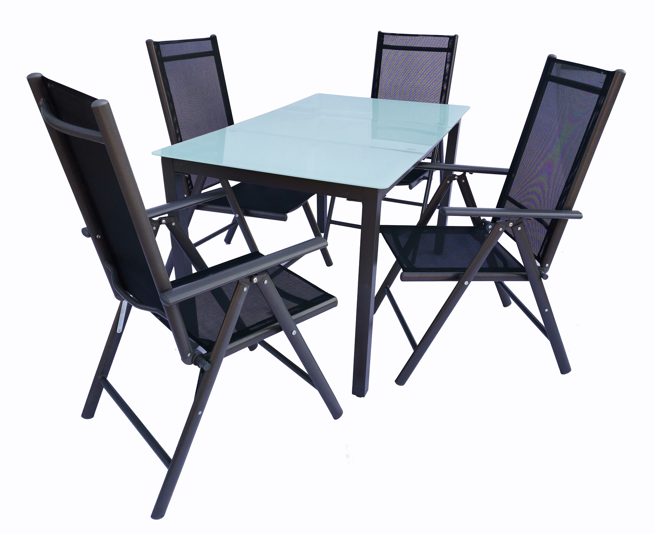 VCM 5 tlg. Gartenm&ouml;bel Set | Sitzgruppe Essgruppe | 1x Tisch, 4x St&uuml;hle | Tisch Ma&szlig;e ca. H. 76 x B. 140 x T. 80 cm | St&uuml;hle 140 MA 