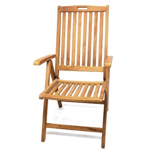 VCM Hochlehner Klappstuhl Gartenstuhl | 5-fach verstellbar | Teak Holz behandelt | Maße , H. 110 cm x B. 56 cm x T. 75 cm 