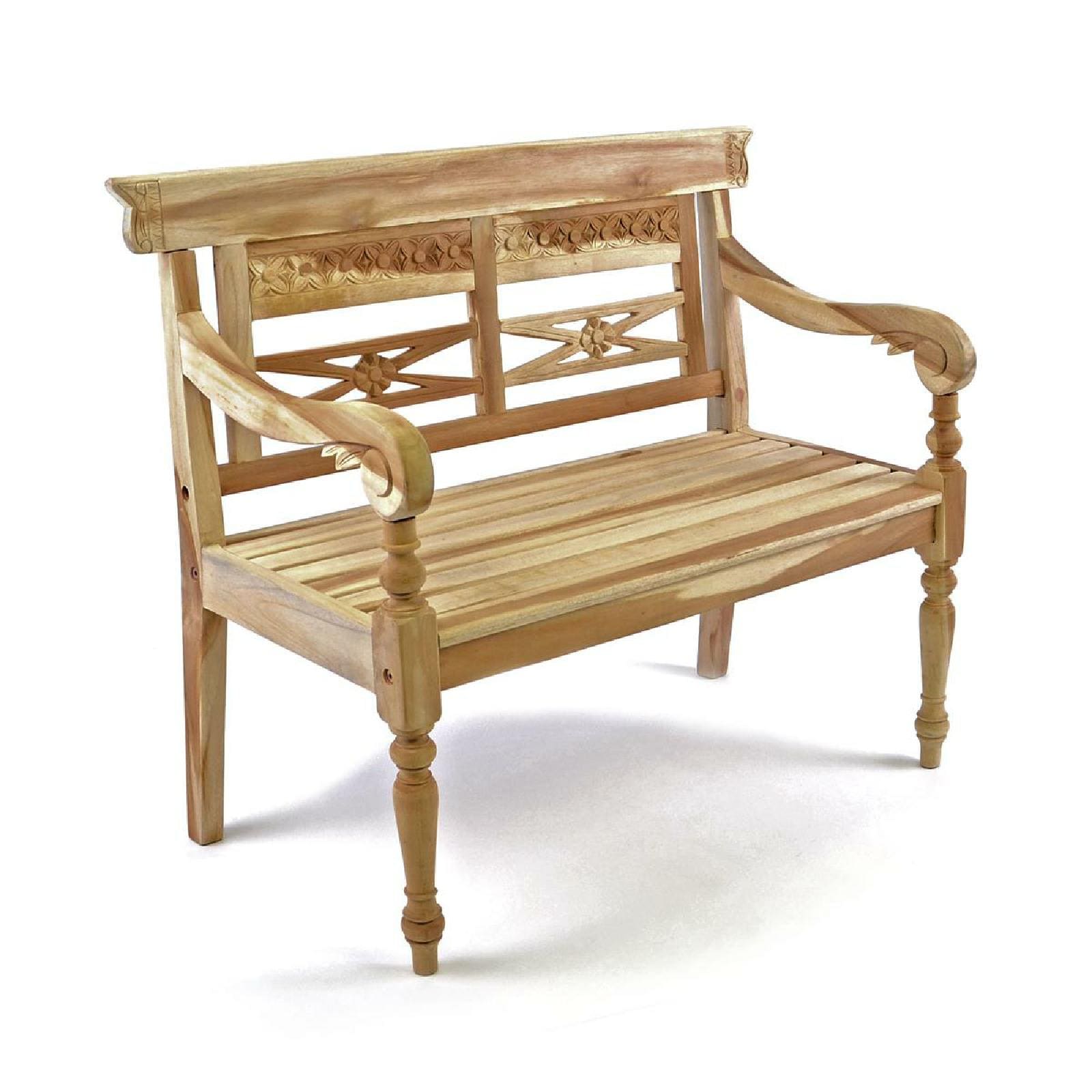 VCM 2-Sitzer Kinderbank Gartenbank | antik | hochwertig Teak Holz natur | Ma&szlig;e L. 80cm x B. 40cm x H. 64 cm 