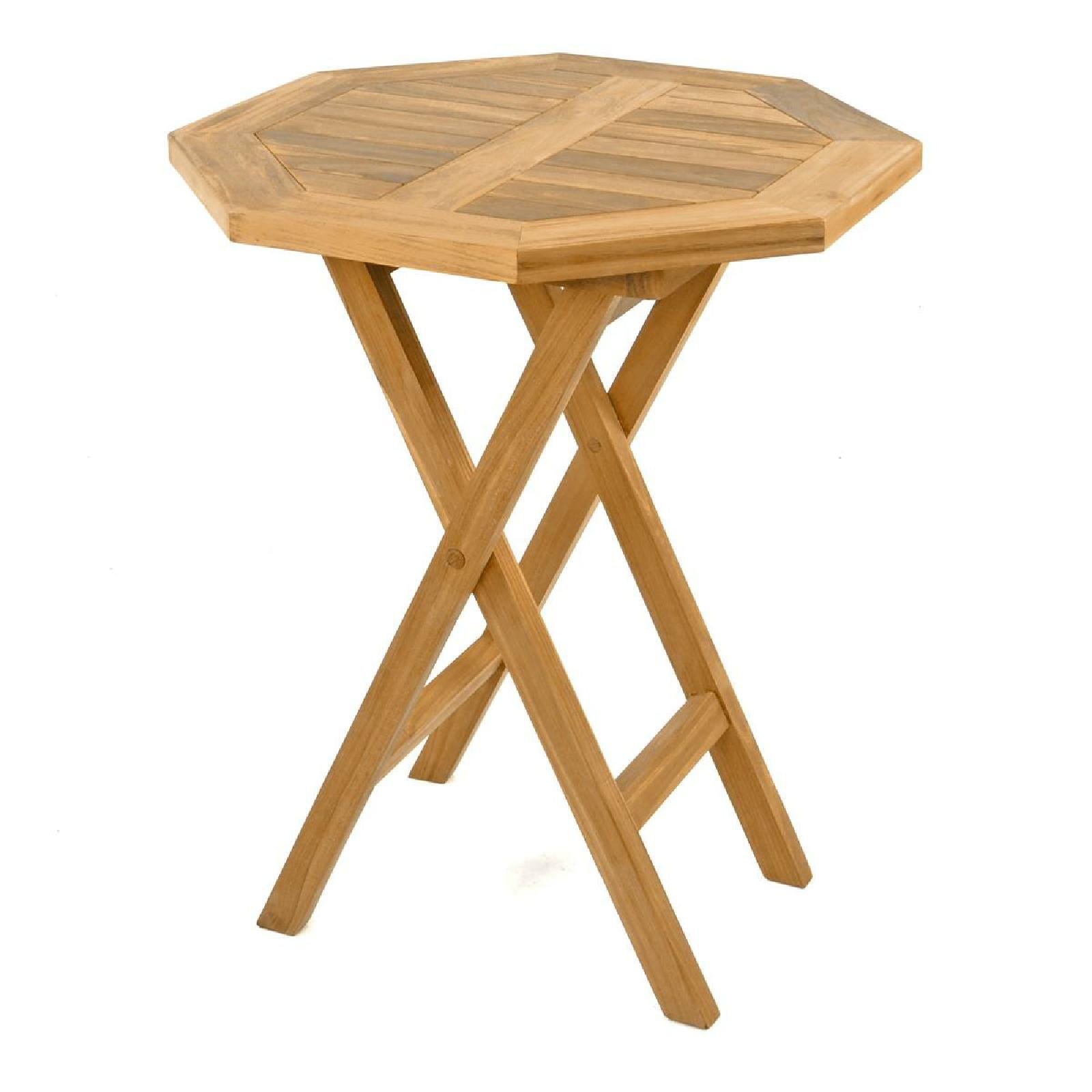 VCM Klapptisch | Beistelltisch klappbar | Gartentisch Teakholz | Balkontisch | Achteckig &Oslash; 60cm 