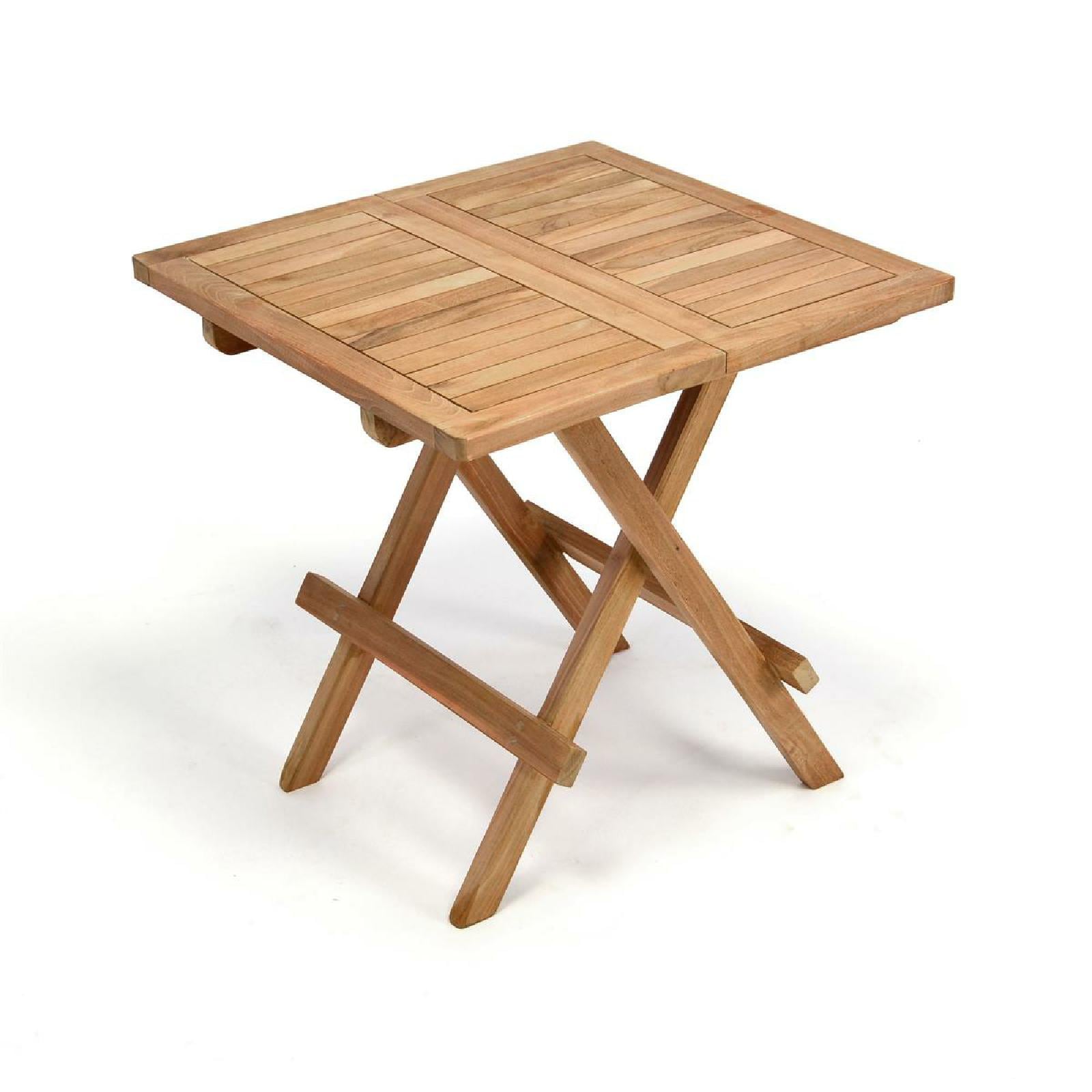 VCM Klapptisch | Beistelltisch klappbar | Gartentisch Teakholz | Blumentisch | Balkontisch | Ma&szlig;e 50 x 50 cm 