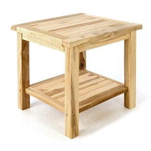 VCM Blumenhocker | Beistelltisch | Gartentisch Teakholz | Blumentisch | Balkontisch | Maße 50 x 50 cm 