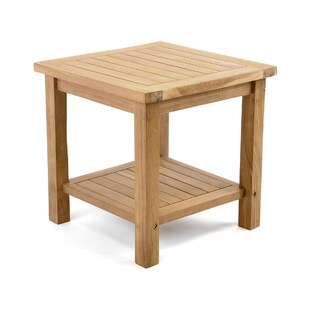 VCM Blumenhocker | Beistelltisch | Gartentisch Teakholz | Blumentisch | Balkontisch | Maße 50 x 50 cm 