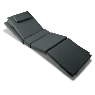 VCM 2er Liegenauflage Polster für Gartenliege | 4 Segmente Kopfkissen | Anthrazit 