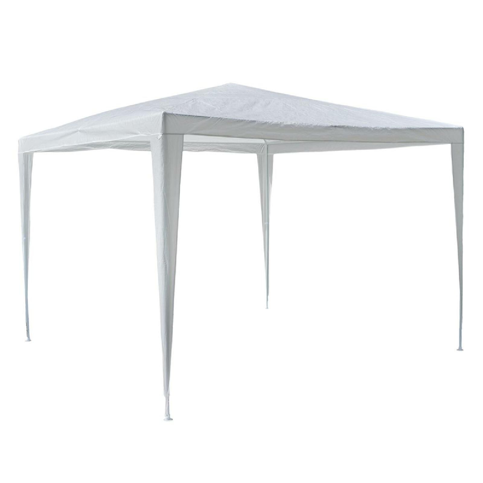 VCM Pavillon | Ma&szlig;e ca. 3x3 m | wasserabweisende 110g / m&sup2; PE Plane | Partyzelt | Gartenzelt mit Stahlgestell | Festivalzelt | Wei&szlig; 