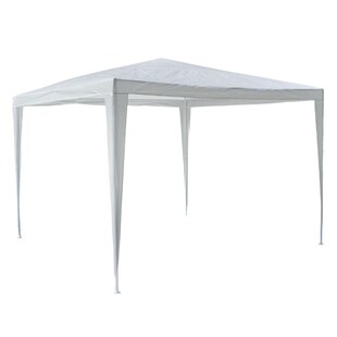 VCM Pavillon | Maße ca. 3x3 m | wasserabweisende 110g / m² PE Plane | Partyzelt | Gartenzelt mit Stahlgestell | Festivalzelt | Weiß 