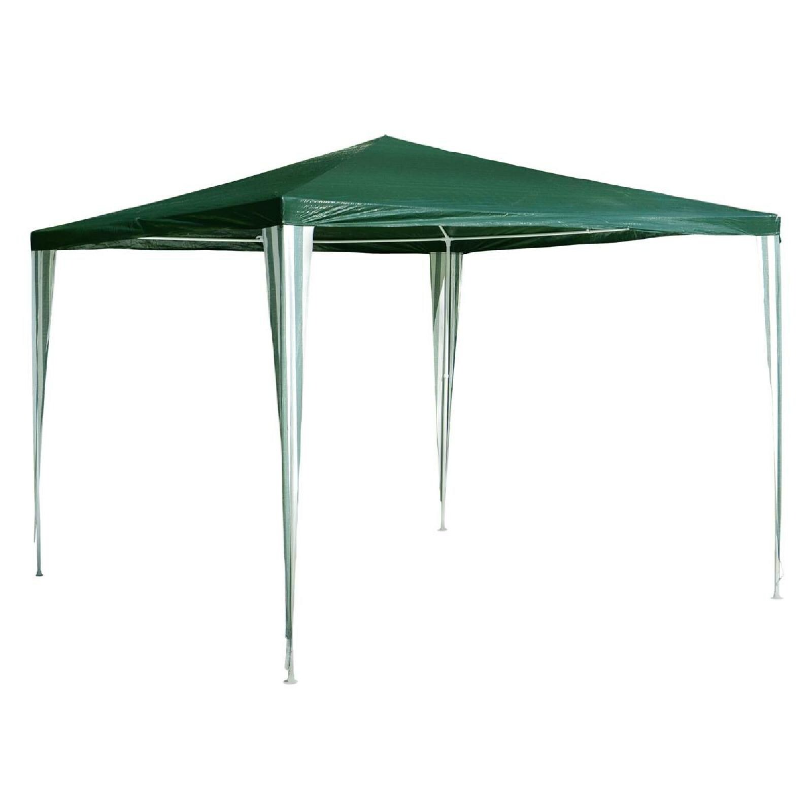 VCM Pavillon | Ma&szlig;e ca. 3x3 m | wasserabweisende 110g / m&sup2; PE Plane | Partyzelt | Gartenzelt mit Stahlgestell | Festivalzelt | Gr&uuml;n 