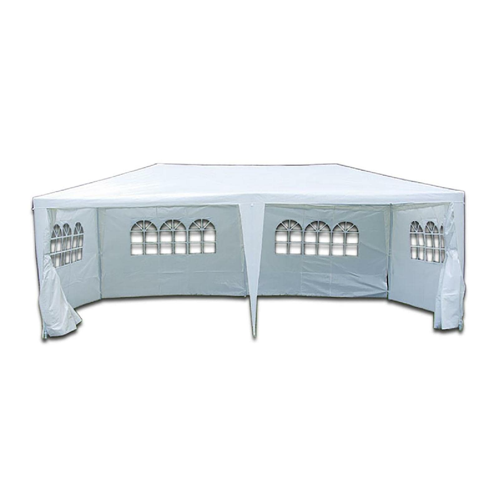 VCM Pavillon | Ma&szlig;e ca. 3x6 m | wasserabweisende 110g / m&sup2; PE Plane | Partyzelt mit Seitenteilen | Gartenzelt mit Stahlgestell | Festivalzelt | Wei&szlig; 