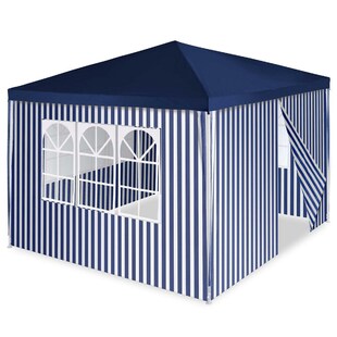 VCM Pavillon | Maße ca. 3x3 m | wasserabweisende 110g / m² PE Plane | Partyzelt | Gartenzelt mit 4 Seitenteile | Blau 