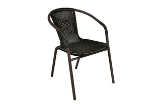 VCM Bistrostuhl Stapelstuhl Balkonstuhl Gartenstuhl  | dunkel-braun | Poly-Rattan Stahl | Maße H.73 x B. 53 x T. 60 cm 