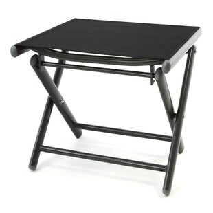 VCM Alu Hocker klappbar Sitzhocker | schwarz / Rahmen dunkelgrau | pflegeleicht | Maße B. 40 x T. 45 x H. 40 cm 