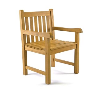 VCM Gartenstuhl Gartensessel | Landhaus Style | Teak Holz behandelt | stilvoll | braun | Maße H 91 cm x B 60 cm x T 62 cm 