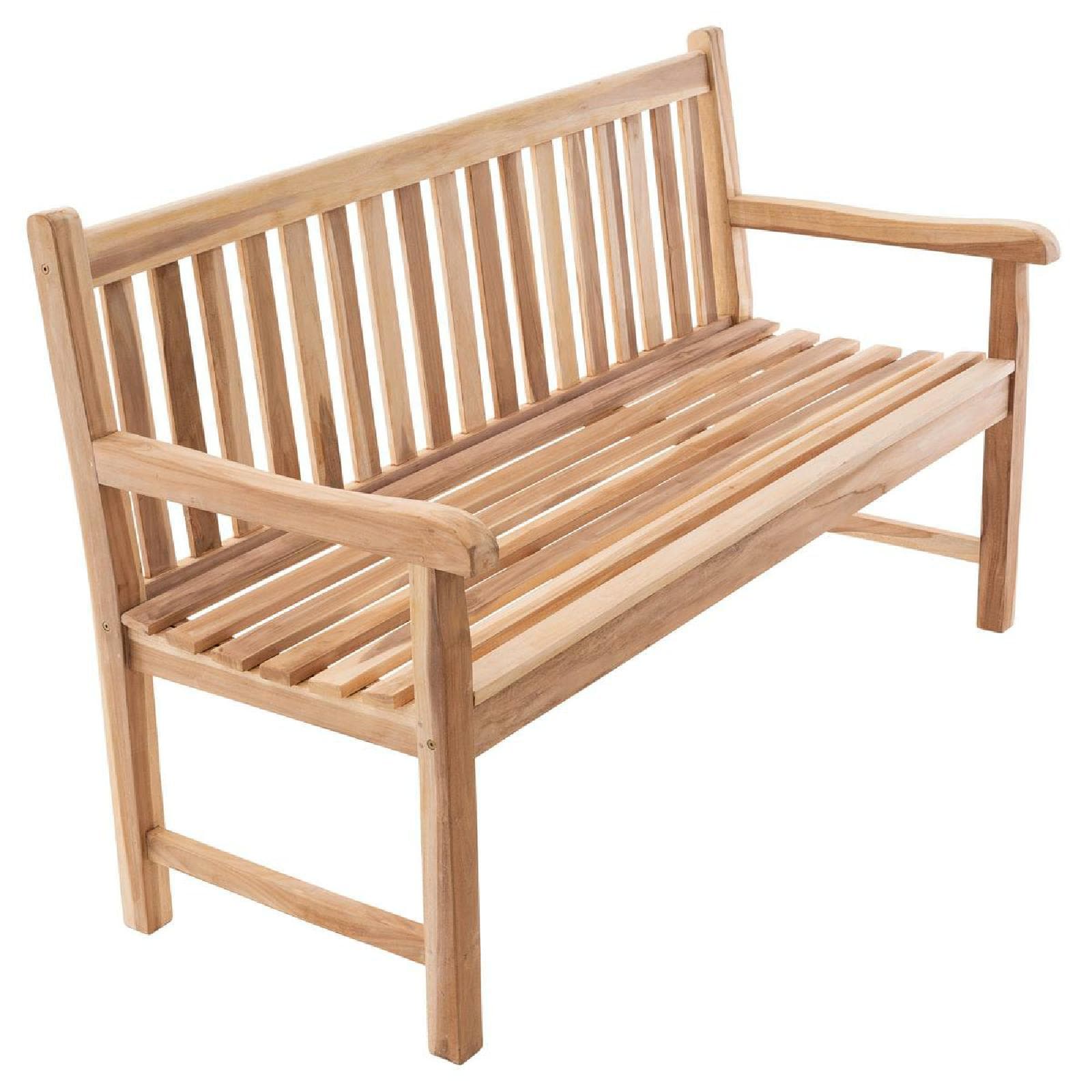 VCM 3-Sitzer Gartenbank Parkbank | hochwertig | Teak Holz natur | Landhausstile | braun | Ma&szlig;e  L. 150 x B. 60 x H. 90cm 
