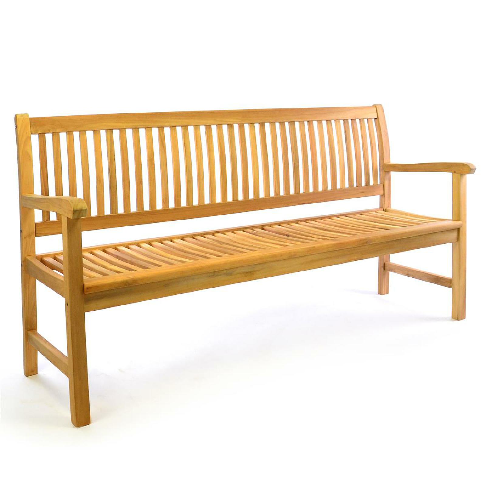 VCM 4-Sitzer Gartenbank Parkbank | hochwertig | Teak Holz natur | Landhausstile | braun | Ma&szlig;e  L. 180 x B. 60 x H. 90 cm 