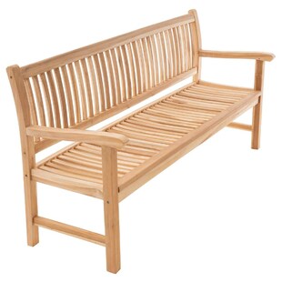 VCM 4-Sitzer Gartenbank Parkbank | hochwertig | Teak Holz natur | Landhausstile | braun | Maße  L. 180 x B. 60 x H. 90 cm 