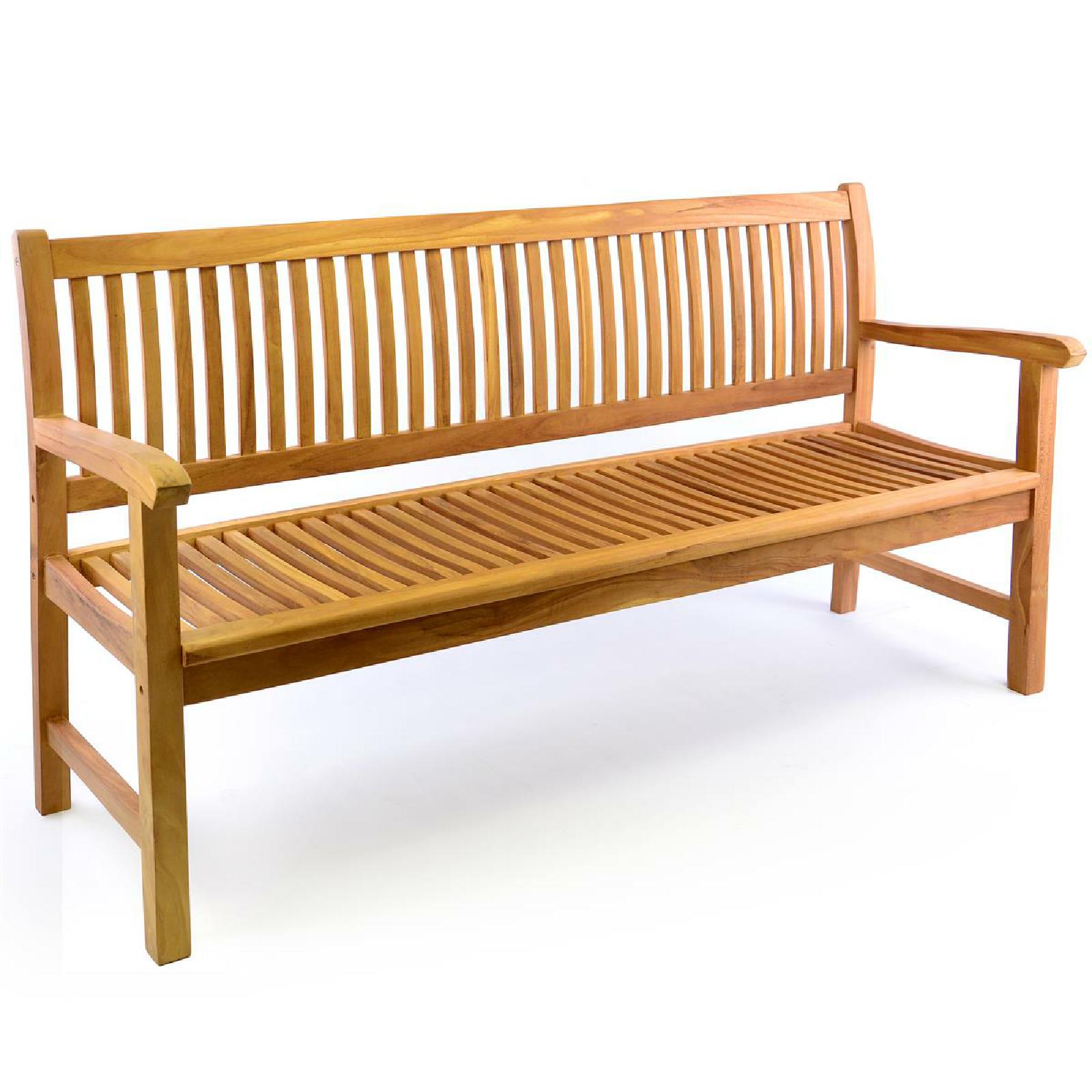 VCM 4-Sitzer Gartenbank Parkbank | hochwertig | Teak Holz behandelt | Landhausstile | braun | Ma&szlig;e  L. 180 x B. 60 x H. 90 cm 