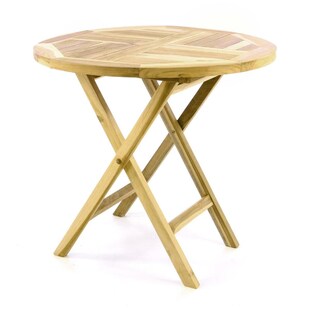 VCM Klapptisch | Balkontisch | Gartentisch klappbar | hochwertig Teak Holz | Ø 80cm 