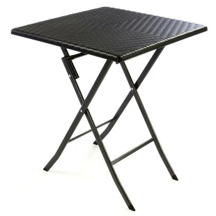 VCM Klapptisch | Maße 61x61x75 cm | Stehtisch | Partytisch | Gartentisch klappbar | Bistrotisch | Rattanoptik 