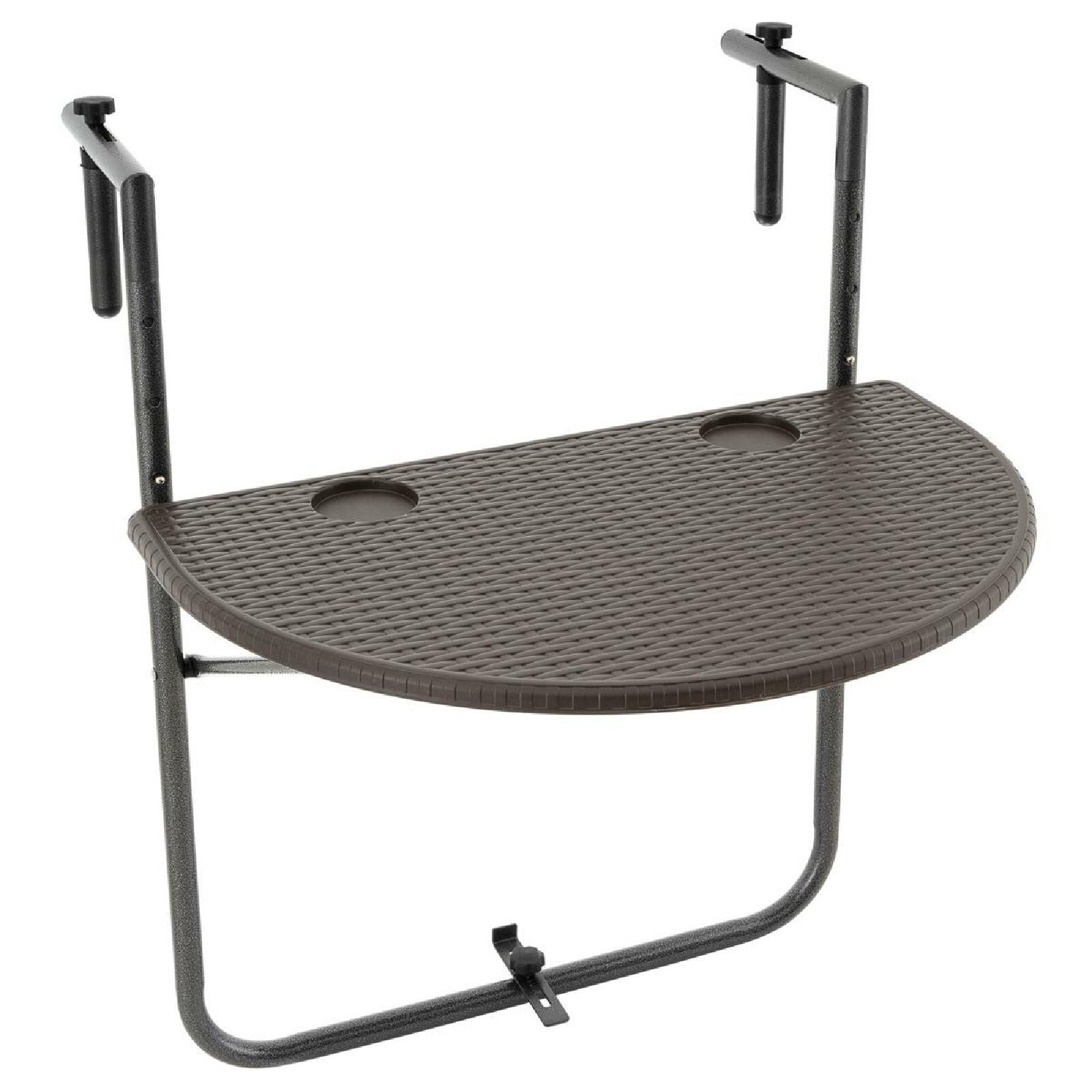 Balkonhängetisch   Maße H 83 x B 59 x T 63 cm   Balkontisch   Wandklapptisch   Hängetisch braun