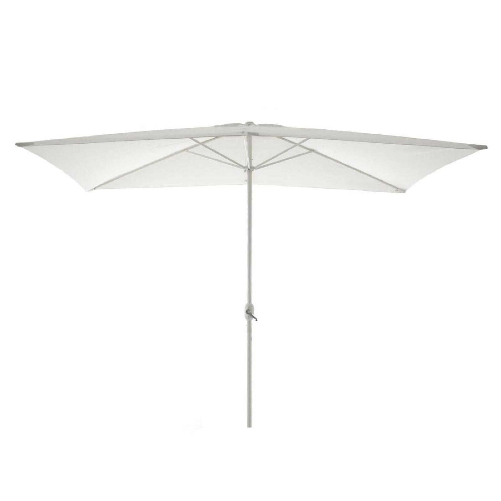 VCM Sonnenschirm eckig | Ma&szlig;e ca. 2x3 m | Schirm mit Kurbel | Rechteckschirm | Sonnenschutz | Wei&szlig; 