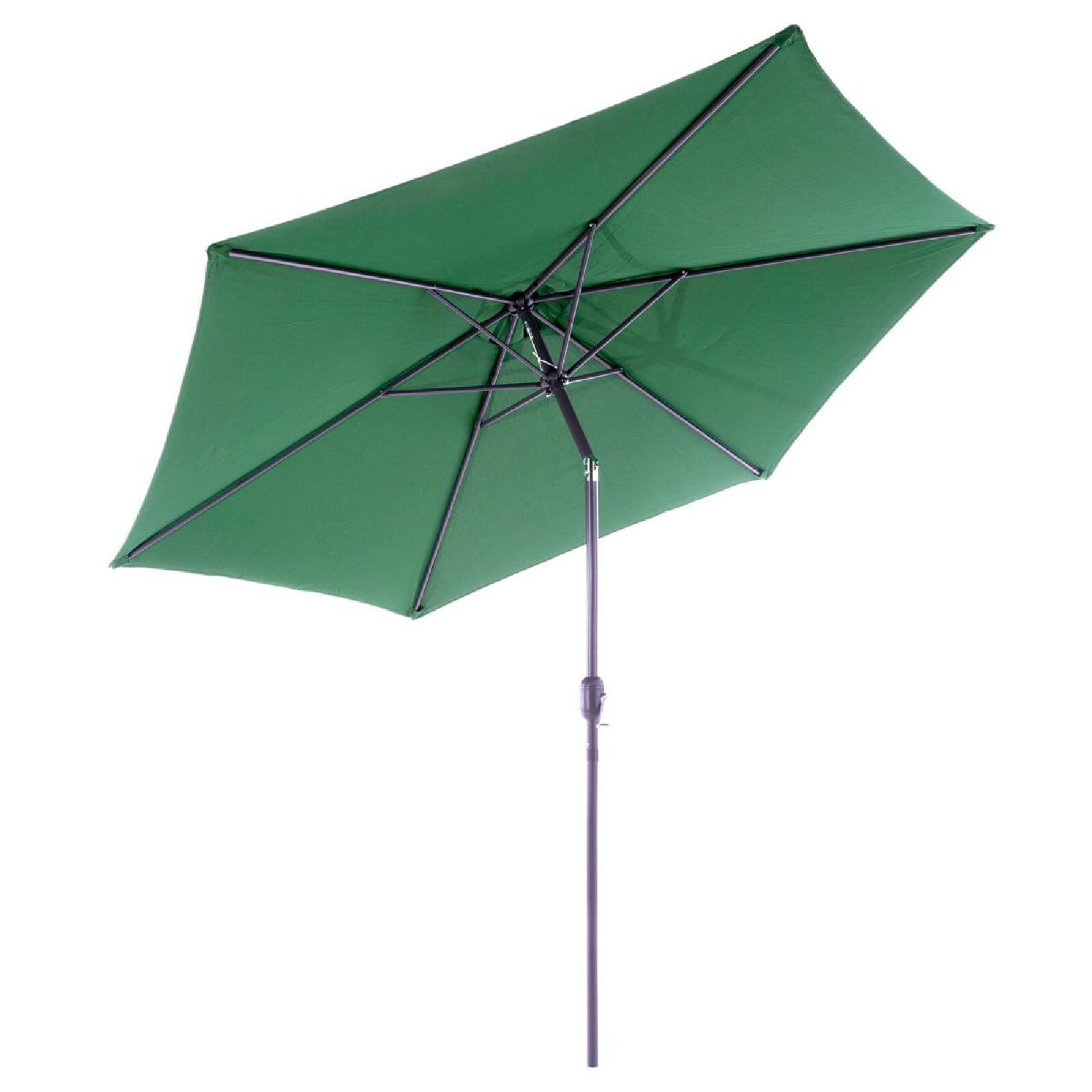 VCM Sonnenschirm &Oslash; 2,9m | Schirm mit Kurbel | neigbar wasserabweisend | UV-Schutz 50 + | Gr&uuml;n 