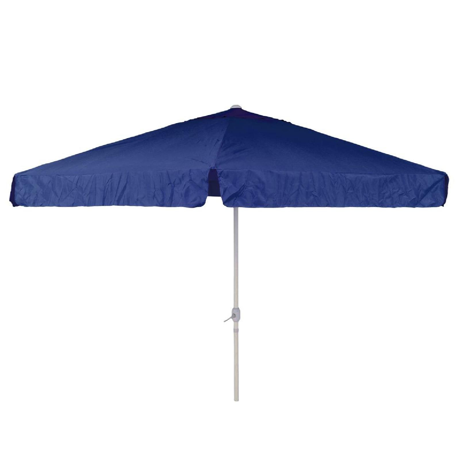 VCM Sonnenschirm &Oslash; 3,8m | Schirm mit Kurbel aus Alu | Sonnenschutz | Blau 