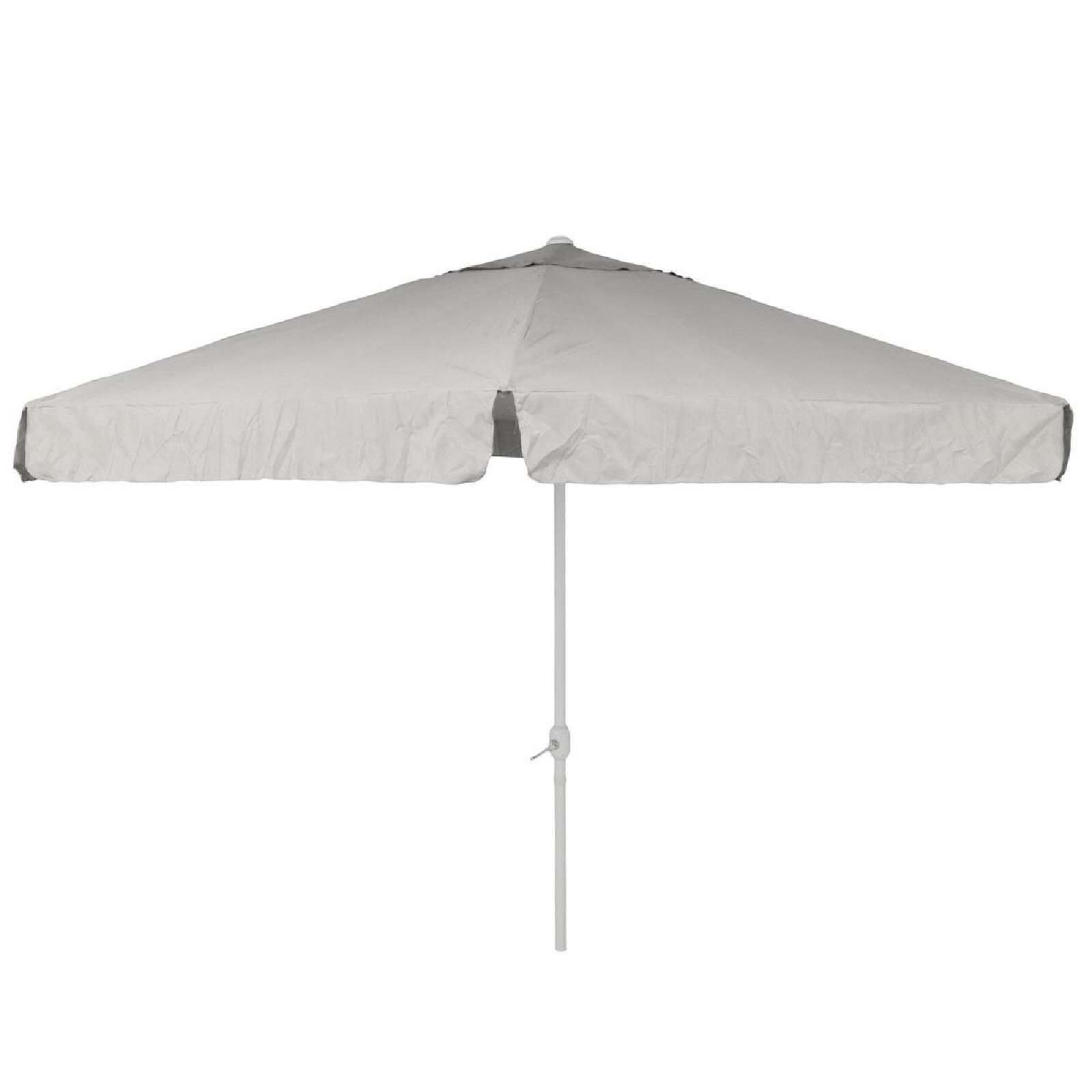 VCM Sonnenschirm &Oslash; 3,8m | Schirm mit Kurbel aus Alu | Sonnenschutz | Wei&szlig; 