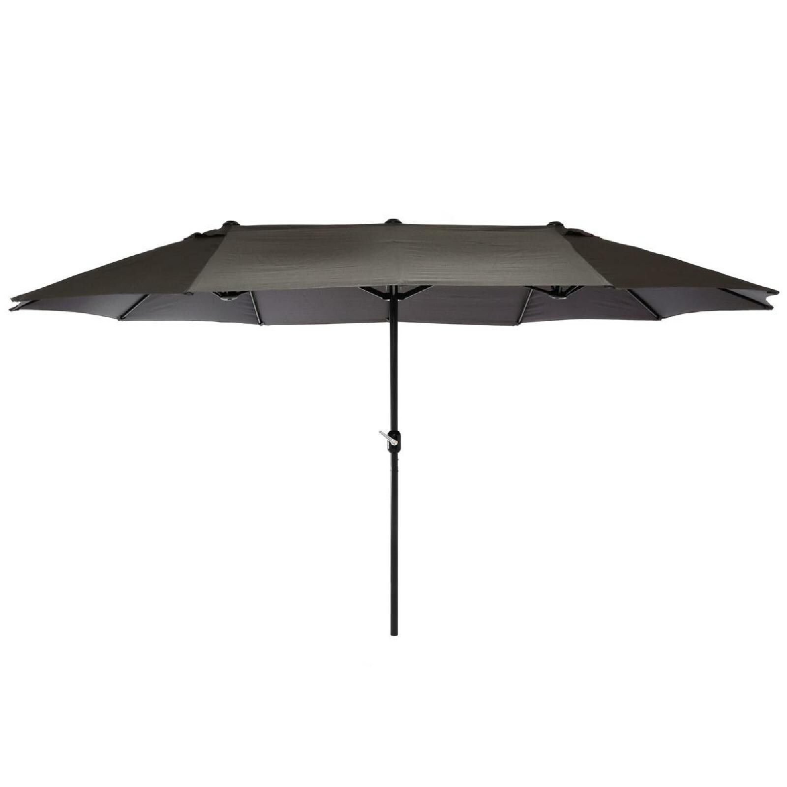 VCM Sonnenschirm | Ma&szlig;e ca. 4,50x2,65x2,40 m | Doppelsonnenschirm XXL | Schirm mit Kurbel | Polyester 180g/m&sup2; 