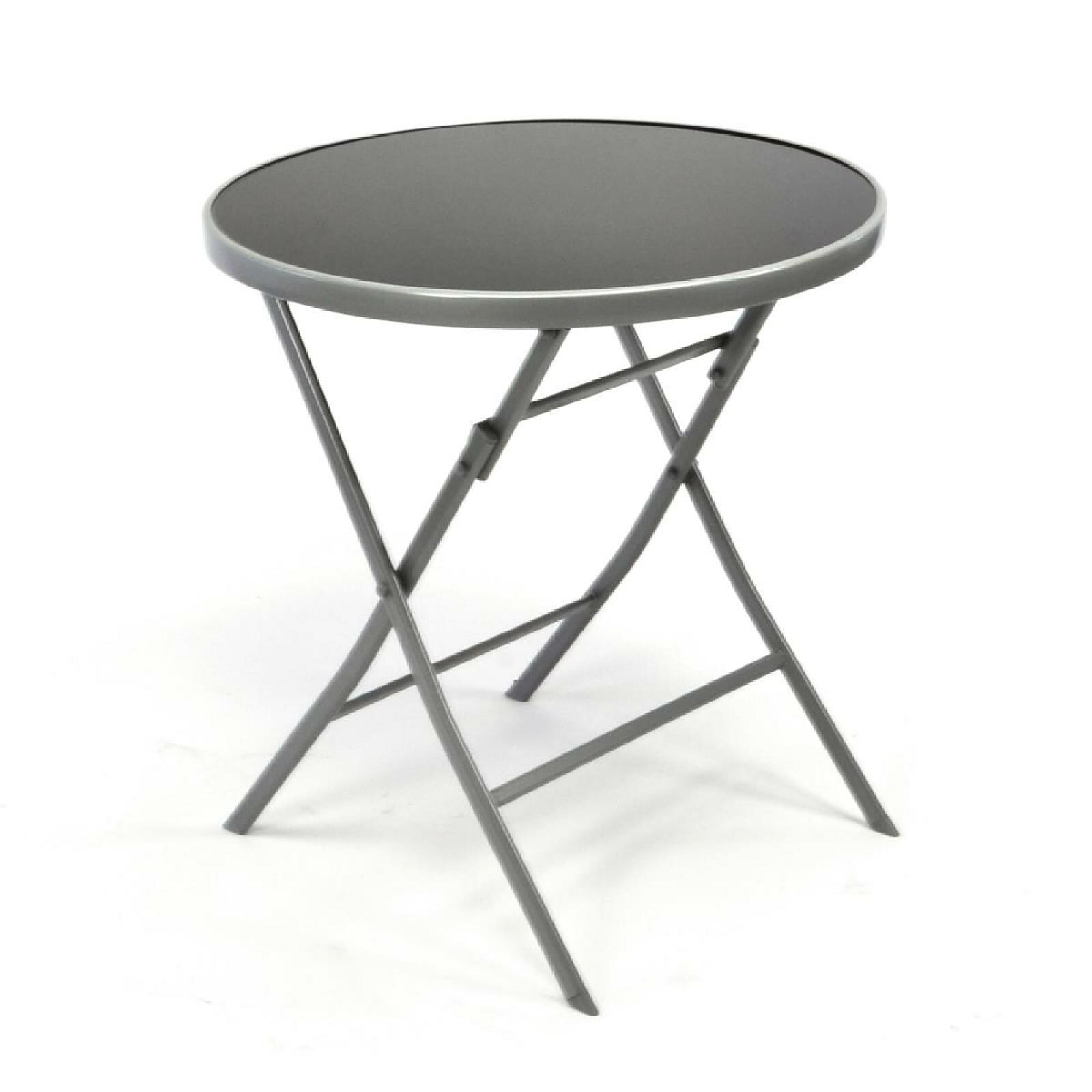 VCM Klapptisch | Glastisch | Stehtisch braun | klappbar Bistrotisch | Bartisch | Terrassentisch | &Oslash; 70cm 