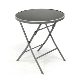 VCM Klapptisch | Glastisch | Stehtisch braun | klappbar Bistrotisch | Bartisch | Terrassentisch | Ø 70cm 