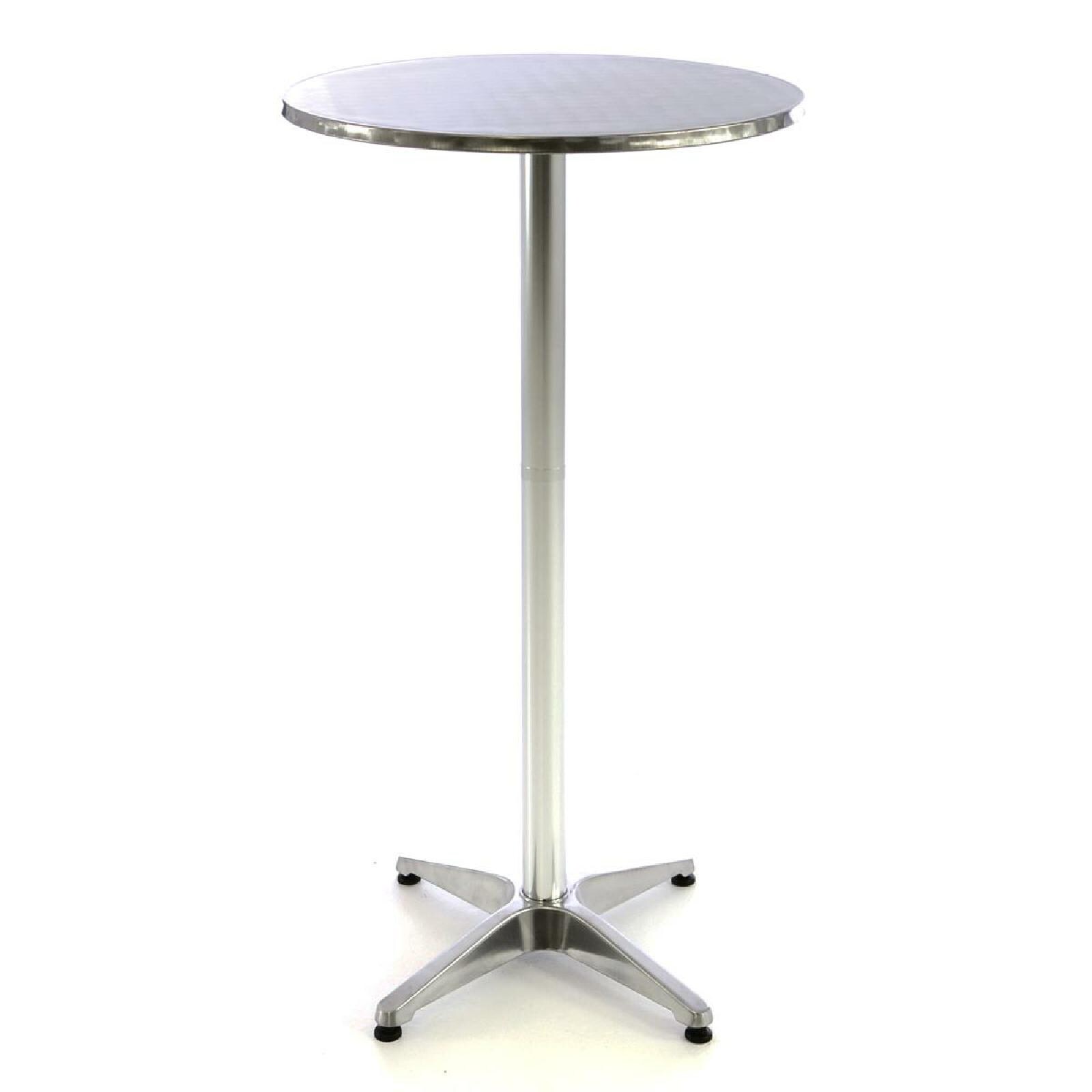 VCM Stehtisch | Bistrotisch | Edelstahl Aluminium | &Oslash; 60cm x H115/75 cm 