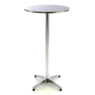 VCM Stehtisch | Bistrotisch | Edelstahl Aluminium | Ø 60cm x H115/75 cm 