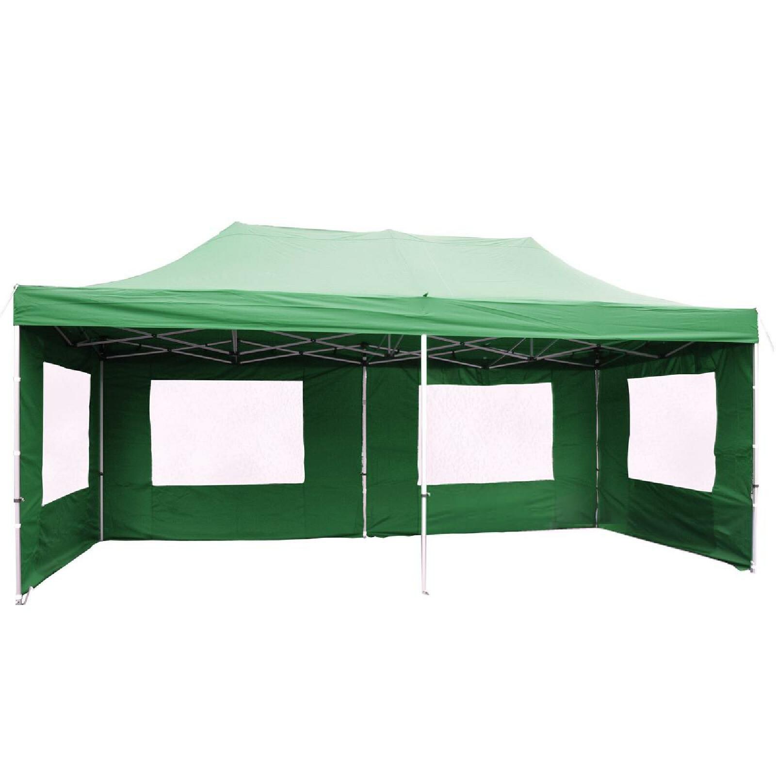 PROFI Pavillon   Maße ca. 3x6 m   wasserabweisende /m² PE Plane   Partyzelt mit Seitenteilen   Gartenzelt