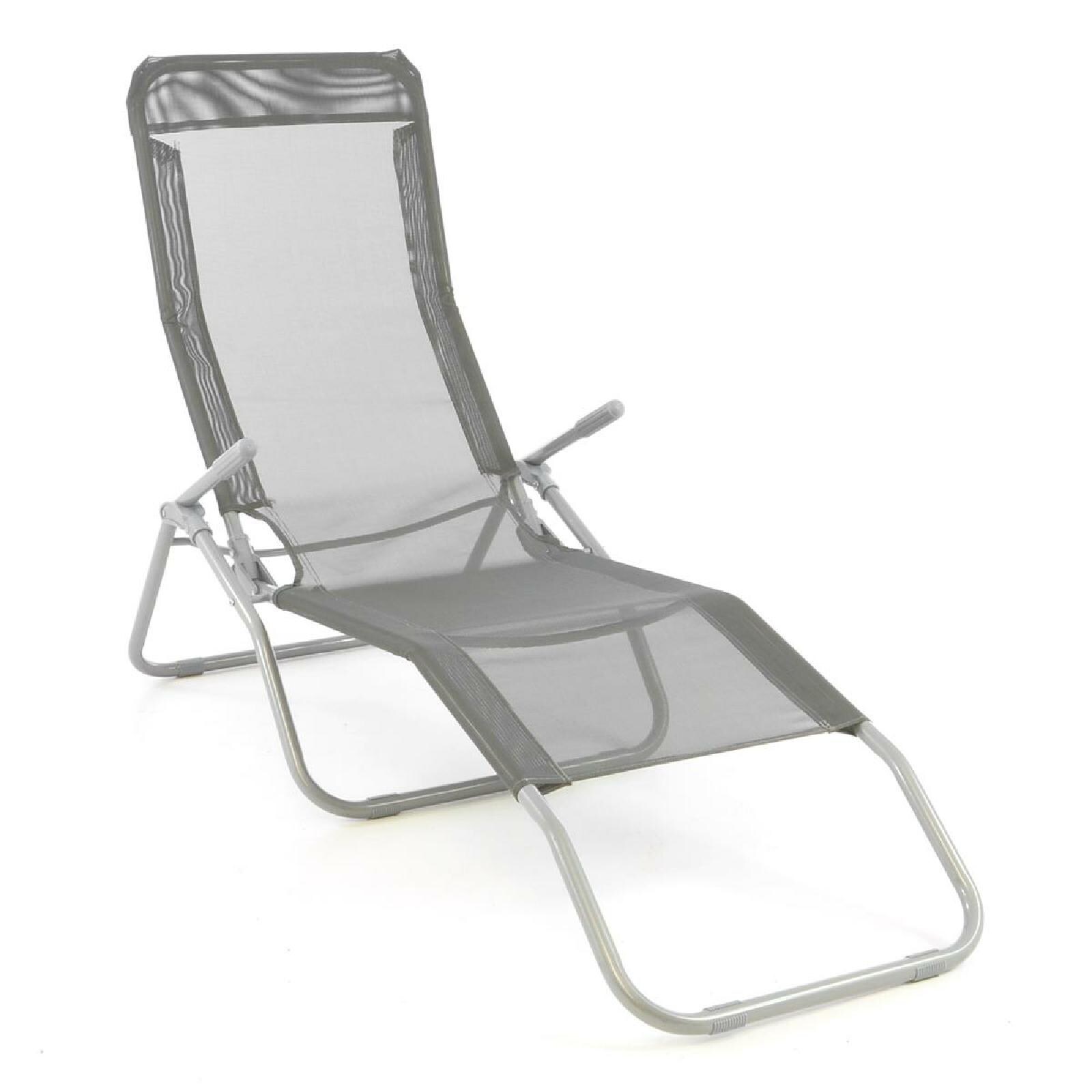VCM Liegestuhl | |Gartenliege | Ma&szlig;e 160x48x100cm | Sonnenliege | Liegestuhl Liege | Relaxliege | Grau 