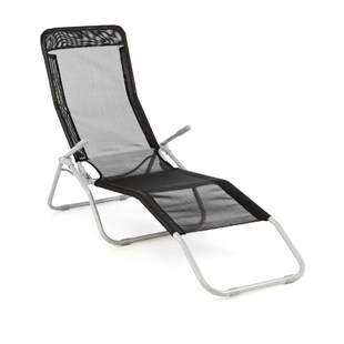 VCM Liegestuhl | |Gartenliege | Maße 160x48x100cm | Sonnenliege | Liegestuhl Liege | Relaxliege | Schwarz 