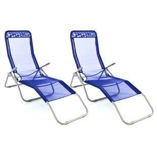 VCM 2er Set | Liegestuhl | |Gartenliege | Maße 160x48x100cm | Sonnenliege | Liegestuhl Liege | Relaxliege | Blau 