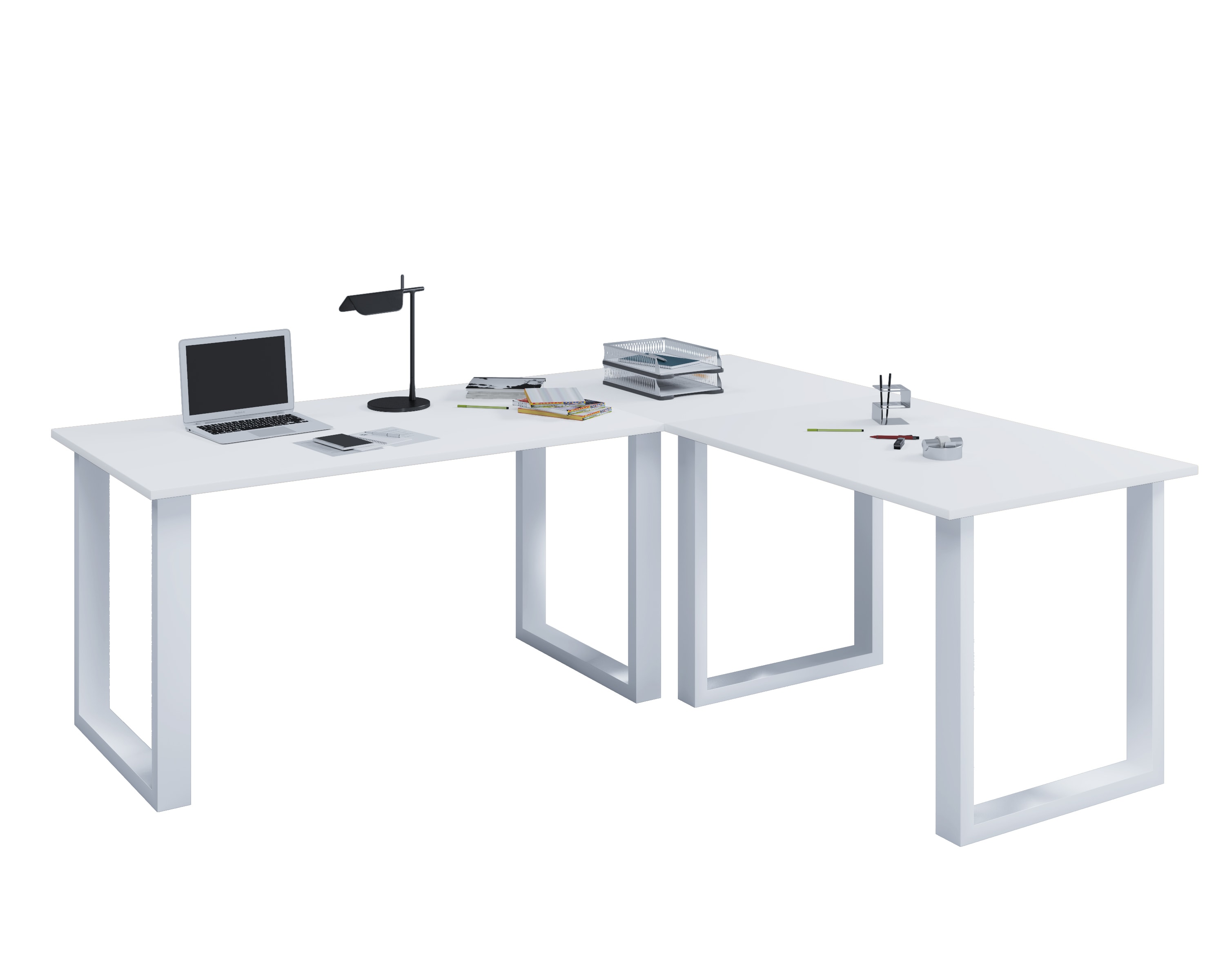 VCM VCM Holz Schreibtisch | Eckschreibtisch schlicht | 160x160 | L Form links oder rechts | Arbeitstisch Platte 80 cm tief | Computertisch B&uuml;rom&ouml;bel - Lona U 