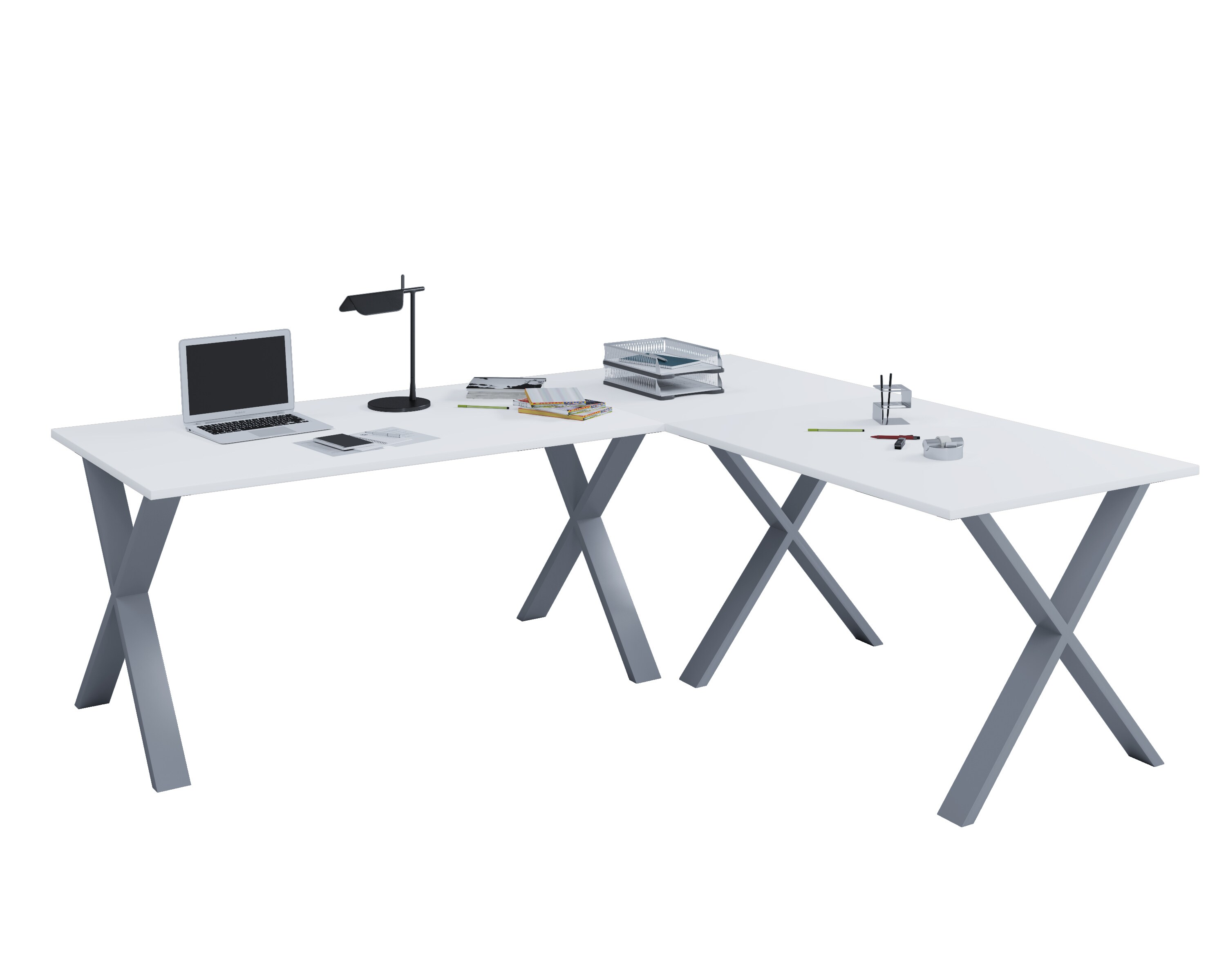 VCM VCM Holz Schreibtisch | Eckschreibtisch schlicht | 160x160 | L Form links oder rechts | Arbeitstisch Platte 80 cm tief | Computertisch B&uuml;rom&ouml;bel - Lona X 