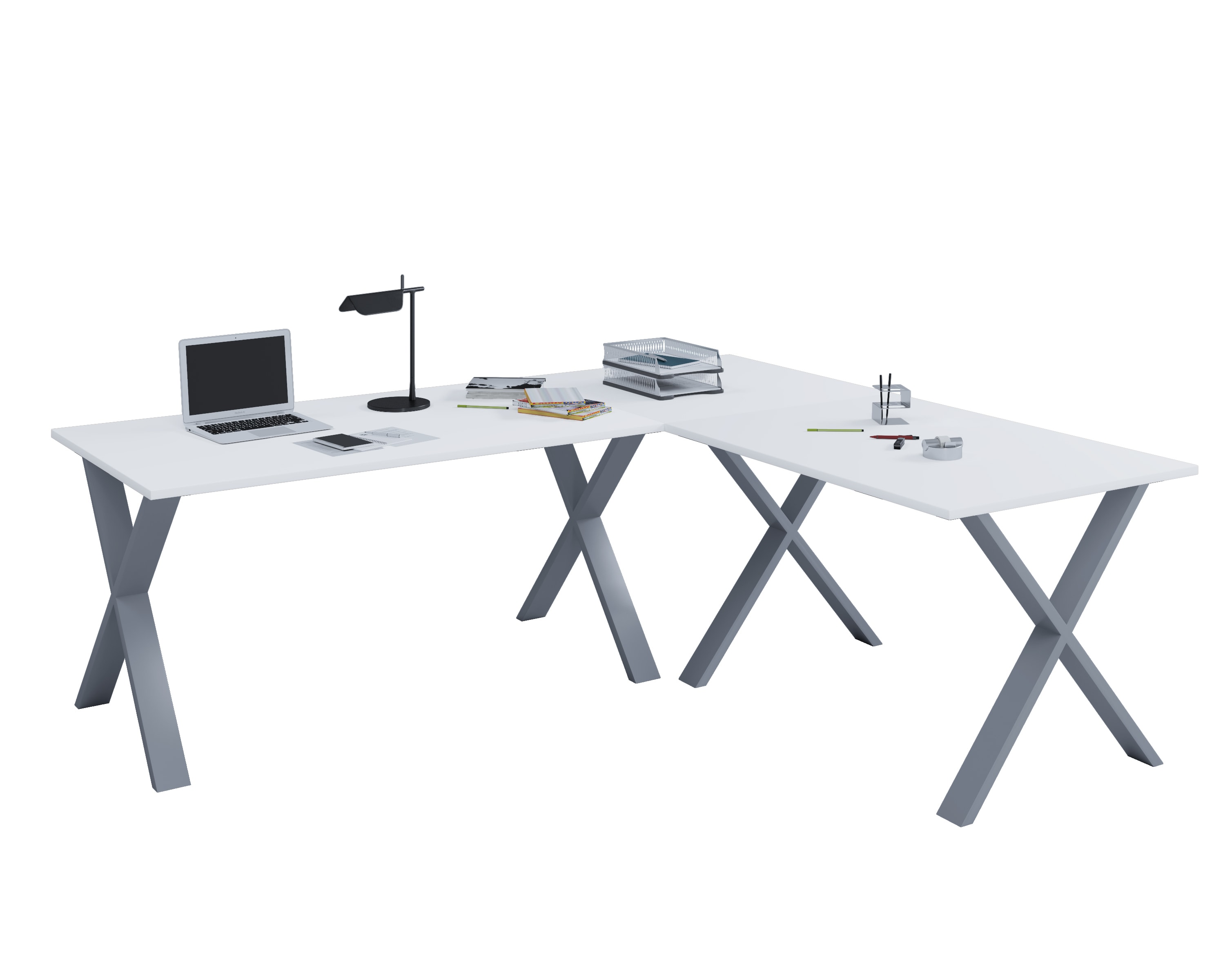 VCM VCM Holz Schreibtisch | Eckschreibtisch schlicht | 190x190 | L Form links oder rechts | Arbeitstisch Platte 80 cm tief | Computertisch B&uuml;rom&ouml;bel - Lona X 