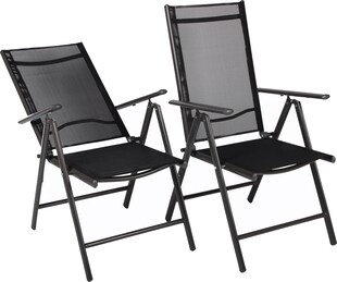 VCM 2er Set Gartenstuhl | klappbar | Maße ca. H. 105 x B. 56 x T. 65 cm | Aluminium | Campingstuhl | Gartenmöbel 