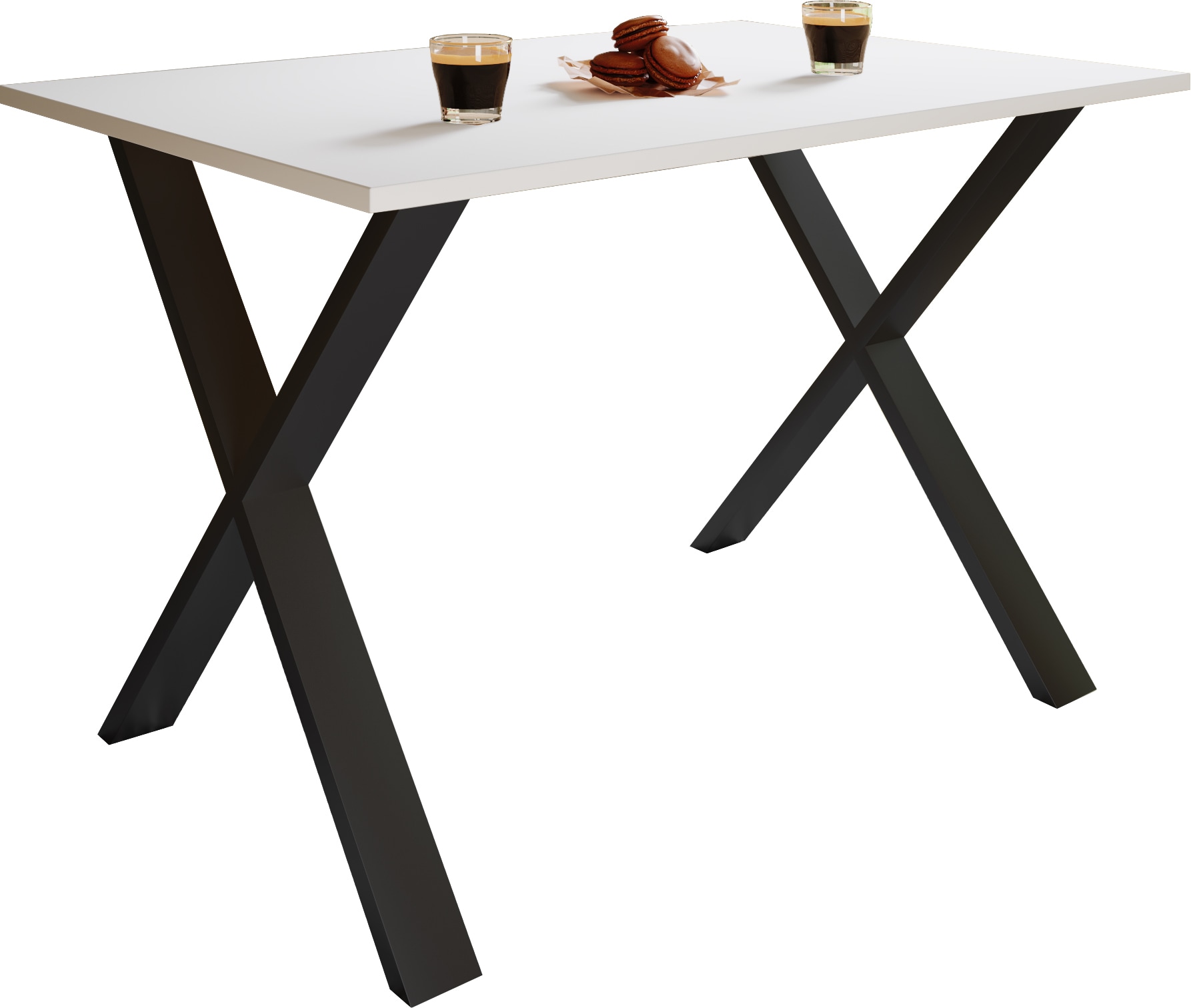 VCM Premium Holz Esstisch | H. 76 x B. 110 x T. 50 cm | K&uuml;chentisch Speisetisch Tisch Xona X 