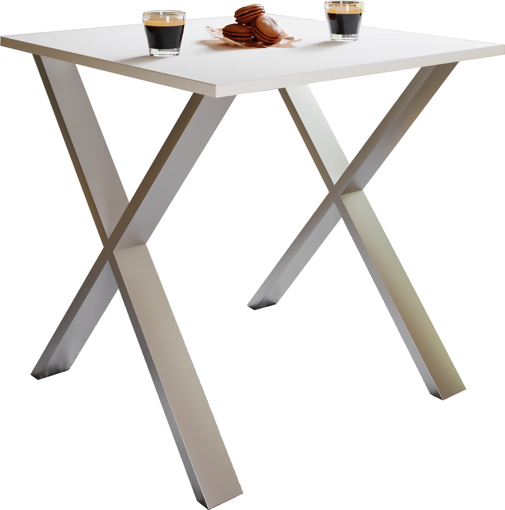 VCM Premium Holz Esstisch | H. 76 x B. 80 x T. 80 cm | K&uuml;chentisch Speisetisch Tisch Xona X 