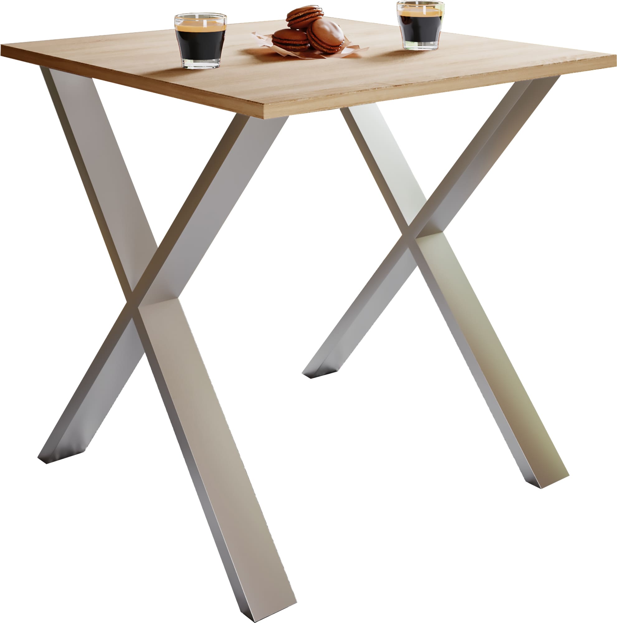 VCM Premium Holz Esstisch | H. 76 x B. 80 x T. 80 cm | K&uuml;chentisch Speisetisch Tisch Xona X 