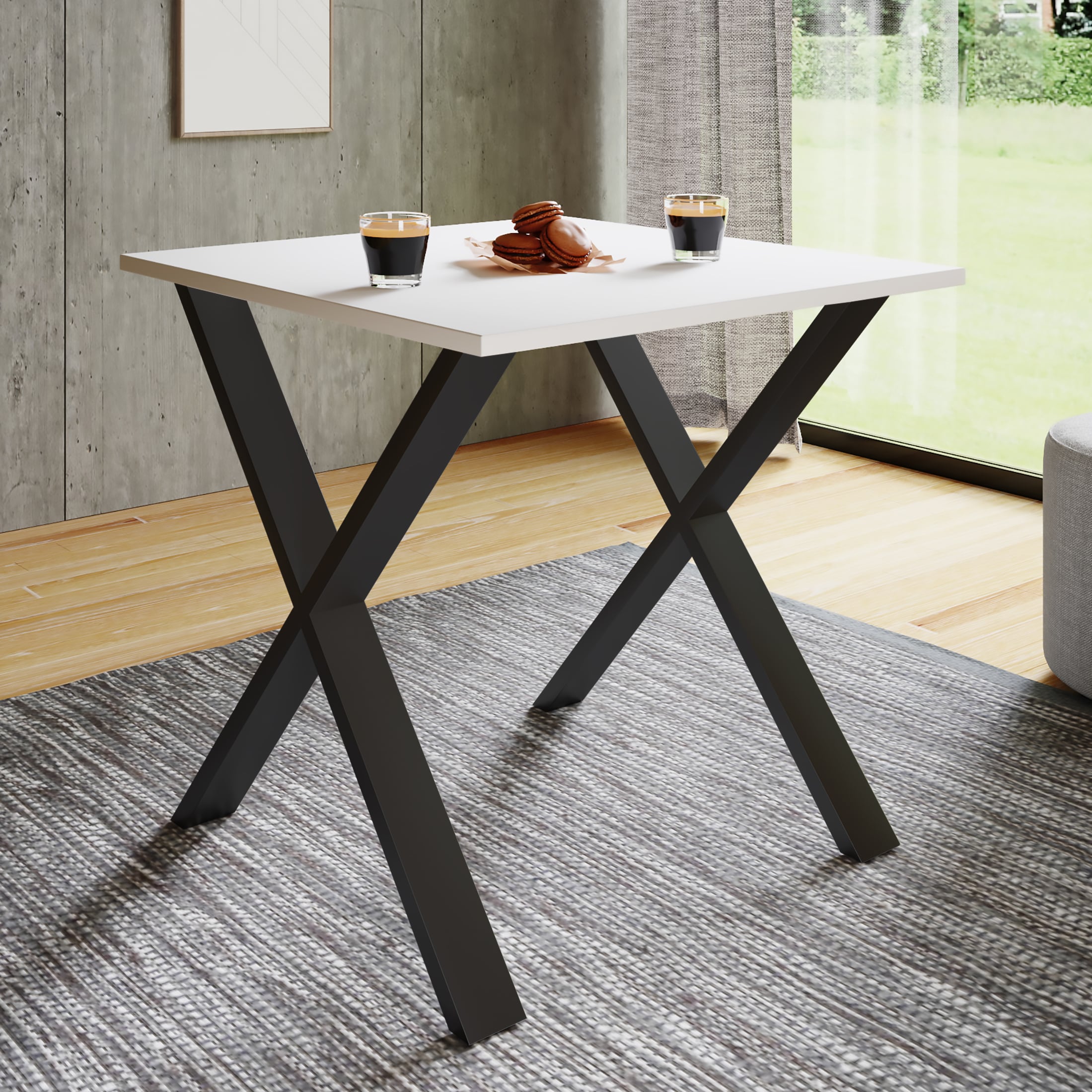 VCM Premium Holz Esstisch | H. 76 x B. 80 x T. 80 cm | K&uuml;chentisch Speisetisch Tisch Xona X 